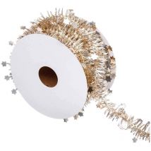 Rouleau guirlande de Noel etoile 2 plis 3 m or