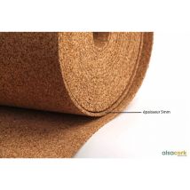 Rouleau Isolant Souple En Liège Standard, Ép. 5mm - 10m X 1m