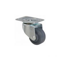 Roulette caout.s plat.piv.50mm