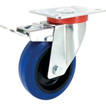 Roulette frein D125 – Diamètre 125 mm – Charge 150 kg – Acier, Caoutchouc – Quincaillerie