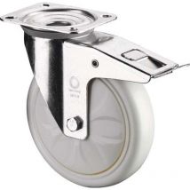 Bs Rollen - Rouleau de renvoi d. de la roue 200 mm cap. charge 300 kg avec arrêt plastique 135x110mm blanc