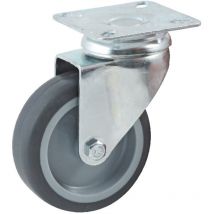 AVL - Roulette pivotante à platine rectangulaire roue caoutchouc ø 50 mm - alésage lisse - charge 50 kg - 552830L