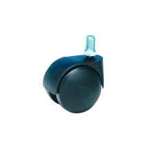 Roulette JUMELÉE pivotante Ø 50 mm NOIR à tige filetée M10x15