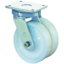 FP - Roulette double 125mm S100.B15 plaque Plastique blanc kl S100.B15.126