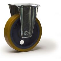 Roulette fixe diamètre 200 polyuréthane FORTHANE marron jante fonte - 1000Kg