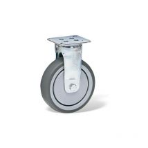 Roulette fixe diamètre 75 mm Caoutchouc Thermoplastique GRIS roulements à billes - 75 Kg