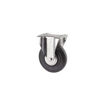 Roulette fixe sur platine charges légères 3478 charge 70kg roue caoutchouc diamètre 80mm avec moyeu lisse Tente