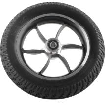 Basetbl - Roulette gonflable en caoutchouc à roue pleine de 10 pouces pour fauteuil roulant électrique avant 12 mm roulement 6001