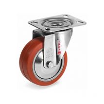 Roulette INOX pivotante Ø 100 mm CAOUTCHOUC pour FOUR DE CUISSON de - 30 à +250°C ROULEMENT