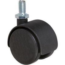 Roulette jumelée M8x15 D40 – Diamètre roue : 40 mm – Charge maximale : 35 kg – Hauteur : 51 mm – Caujolle