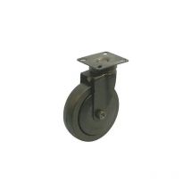 Roulette DESIGN pivotante Ø 100 mm EPOXY NOIR- NON MANQUANT à platine 42x42