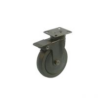 Roulette DESIGN pivotante à frein Ø 75 mm EPOXY NOIR- NON MANQUANT à platine 42x42