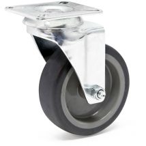 Xpotool - Wiltec Roulette pivotante en caoutchouc – ø 75 mm – Capacité de charge 75 kg – Roue sans Frein et Plaque de montage – Transport Appareil