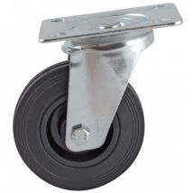 Roulette pivotante à platine rectangulaire avl - Roue caoutchouc noir ø 200 - Charge 200 kg - 508836O
