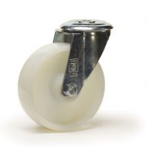 Roulette à oeil pivotante diamètre 125 mm roue polyamide blanc - 150 Kg