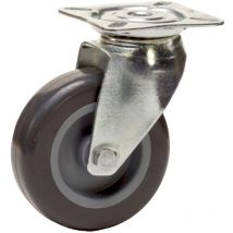 Roulette pivotante diamètre 75 mm Caoutchouc Thermoplastique GRIS - 60 Kg