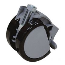 Roulette pivotante ø75 sans fixation - Blocage : Sans - Décor : Noir Guy Raymond