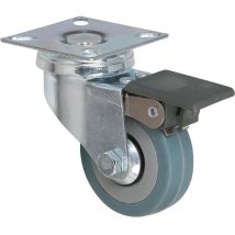 Roulette pivotante à frein S14 AF – 50 mm – Acier, Caoutchouc, Élastomère – Charge max 30 kg – Caujolle