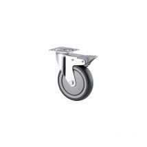 Tente - Roulette pivotante à blocage fixation à platine roue polypropylène pour collectivités, diamètre 125 mm, charge 80 kg, type 1677