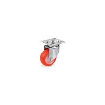 Roulette pivotante diamètre 40 mm roue polyuréthane rouge - 40 Kg
