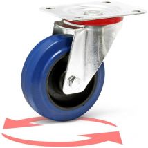 Wiltec Roulette pivotante en plastique – Ø 100 mm – Capacité de charge 150 kg – Roue sans frein, avec Plaque de montage – Transport Appareil