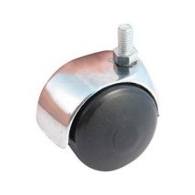 AVL - Roulette pivotante à tige filetée 10x15 Roue nylon noir ø 50 - Charge 40 kg - 595525A