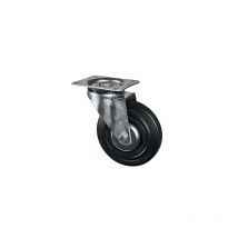 Tente - Roulette pivotante sur platine charges légères 3370 charge 75kg roue caoutchouc diamètre 100mm avec moyeu lisse