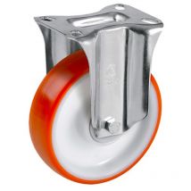 Roulette fixe diamètre 80 mm roue polyuréthane rouge roulement à billes - 130 Kg