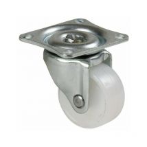 Roulette serie unic plastiqueblanc pivotante diam 30 h 50