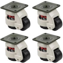 Roulettes pivotantes 4 pièces pour établis - roulettes de transport rétractables - capacité de charge 500 kg - adaptées aux meubles