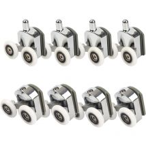 Roulettes de porte de douche, Roulettes de porte de douche 23mm Roulettes de curseur Poulies 8PCS Diamètre de la porte de douche Haut Bas Pièces de