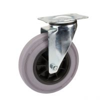 Roulettes pivotantes à bandage en caoutchouc noir TENTE 3470PIR200P63