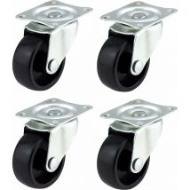 Roulettes pivotantes avec freins 40 mm, Roues pour meubles, appareils électroménagers et équipements, 100 kg maximum par lot Dolaso
