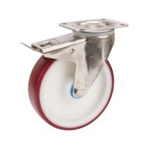 Roulettes pivotantes en acier inoxydable à bandage en matière synthétique Tente 8477UAD125P62