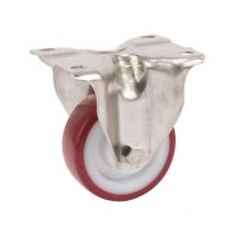 Roulettes pivotantes en acier inoxydable à bandage en matière synthétique TENTE 8478UAD080P62