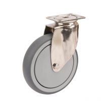 Roulettes pivotantes en acier inoxydable à platine de fixation Tente 7470PJC125P50
