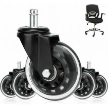 Roulettes Pour Chaise De Bureau Silencieuses, Lot De 5 Roulettes à Chaise De Bureau Rotation à 360 °, Universelles Roulettes Pivotantes 11Mm x 22Mm