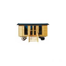 Roulotte épicéa 11m2, en kit, shingle noir, hébergement ou abri de jardin, 4,80m x 2,40m x H 2,40m
