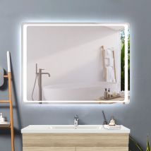 Acezanble - Bathroom Mirrors with Lights,900x650mm with Demister Pad,IR Motion Sensor Touch IP44 Rated