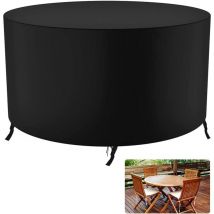 Ahlsen Round Garden Table Cover, Round Garden Table Cover, Waterproof, Windproof, Anti-UV, Tear-Resistant, 210D Oxford Round Garden Table Cover, (244