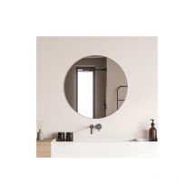 Foxydry - Specchio tondo da parete, specchio rotondo per bagno, specchiera da parete senza cornice diametro 70 - Argento