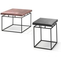 Ensemble de table basse 2 pcs Aron Métal Gris et rouille Rousseau