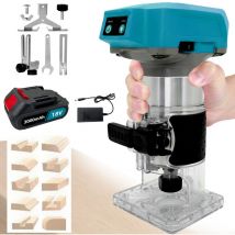 Router per rifiniture, router per legno senza fili Baushless, router per rifiniture manuali, fresatrice per laminati + batteria da 3,0 A +