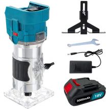 Router di rifinitura, utensile per fresatura senza fili Brushless da 850 w, rifinitore elettrico per legno a mano da 1/4' a 6 velocità+batteria da