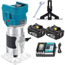 Router Di Rifinitura, Utensile Per Fresatura Senza Fili Brushless Da 850 W, Rifinitore Per Legno Palmare Da 1/4" A 6 Velocità +2 Batteria 5,5 A + 