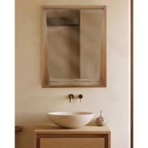 Uniqka - Rovio - Grand Miroir Mural Rectangulaire En Bois De Manguier