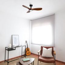 Rowind Deckenventilator schwarz/Walnuss mit Licht Ø90 wifi