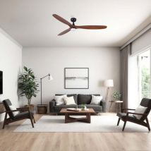 Ventyly - rowind l Ventilador de Techo Negro/Nogal Oscuro con Luz Ø152 cm
