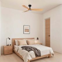 Ventyly - rowind Ventilador de Techo Negro/Pino con Luz Ø120 cm