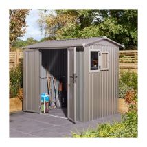 Rowlinson - Brentvale 8x6 Premium Apex Metal Shed with Foundation Kit